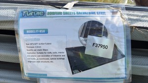 lot 8048 image: Unused Future FTH50 Galvalume Steel Roofing  Siding - 12 ft, 50 Sheets - Damaged