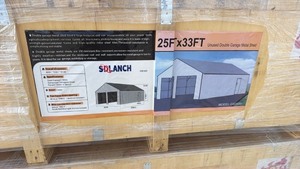 lot 1029 image: Unused SDLANCH SDL2533DGMS Double Garage Metal Shed - 25 x 33 ft