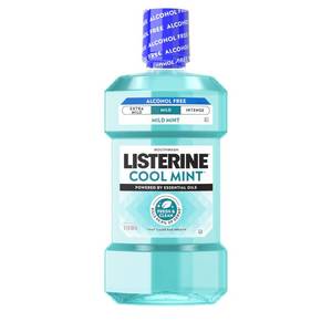 lot 39482 image: Listerine Cool Mint Alcohol Free Mouthwash, Mild Mint, 33.8 fl. oz1 L - Retail $7