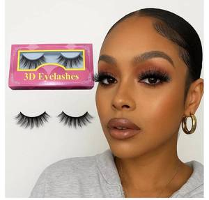 lot 39544 image: Fake Eyelashes Natural Look Faux Mink Lashes No Glue Thick 3D Eyelash Black Synthetic Fibers, Natural Look, Reusable Handmade Extensions for Makeup Application - Retail $4