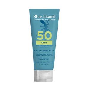 lot 39594 image: Blue Lizard Mineral SPF 50 Kids Sunscreen Lotion, Mineral Actives, 3 fl oz - Retail $9