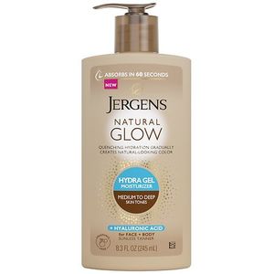 lot 39673 image: Jergens Natural Glow Hydra Gel Moisturizer  Gradual Tanning Lotion  Medium to Deep  8.3 fl oz - Retail $15