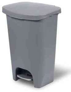 lot 39686 image: Glad Trash Can with Clorox Odor Protection  Plastic Bin, 13 Gallon, Grey - Retail $38