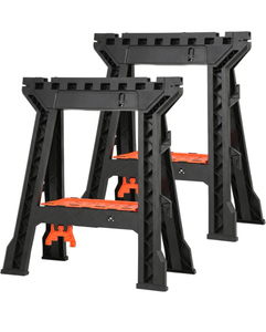 lot 216 image: Saw Horses 2 Pack Folding Heavy Duty (1000lbs) - Retail $66