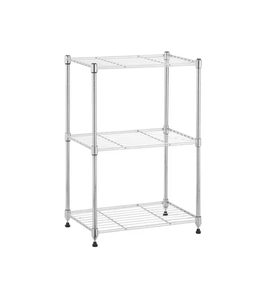 lot 221 image: Chrome 3-Tier Steel Garage Storage Wire Shelving Unit (18 in. x 26 in. x 12 in.) - Retail $35