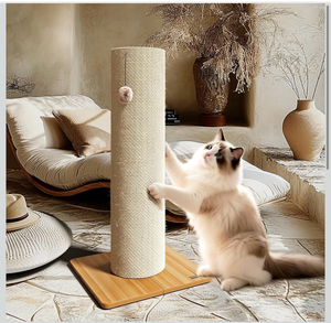 lot 264 image: 29.5 Cat Scratching Post, 7.5 Ultra-Large Diameter Natural Sisal Cat Scratch Post, Scratch-Resistant Tall Cat Scratcher for Indoor Cats, Protect Your Furniture, Beige, Pack of  - Retail $50