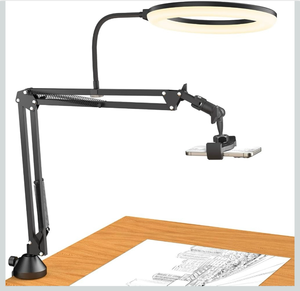 lot 270 image: TONOR Overhead Ring Light Kit, 10 Ringlight with Heayy Duty Boom Arm and Phone Holder, Adjustable Angle, Suitable for Video Recording, Live Stream, Drawing, Makeup Nail - Retail $35