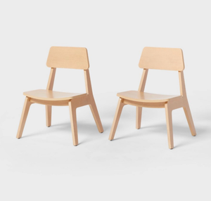 lot 278 image: 2pk Kids Wood Activity Chair Natural - Pillowfort - Retail $120