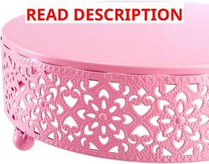 lot 2406 image: ONLY 2 LARGER ONES INCLUDED. Hedume Metal Cake Stand Set, Pink Round Cake S