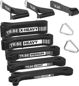 lot 2423 image: $60 Long Resistance Bands Set, 5 Pull Up Assistance Bands for Working Out