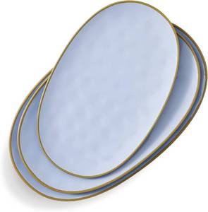 lot 2435 image: Ceramic Oval Platter, 15.614.312.9 Inch, Microwave & Dishwasher Safe, Blu