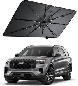 lot 2438 image: $47 Ford Explorer Windshield Sun Shade (2020 2026), Foldable, 100% UV Block