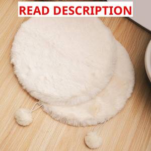 lot 2449 image: SHENGOCASE 2-Pack 12in Round Faux Rabbit Fur CatDog Bed Cushion Pad