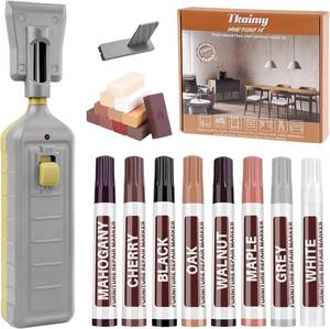 lot 2451 image: Laminate Floor Repair Kit with Heat Pen, 11-Color Wood Vinyl