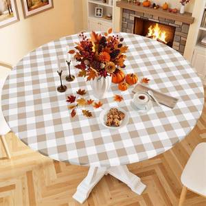 lot 2457 image: Smiry 57-68 Picnic Table Cloth, Flannel Backed Vinyl Fitted Tablecloths