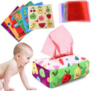 lot 2468 image: YOGINGO Baby Toys 6-12 Months Tissue Box Toy, Soft High-Contrast Toys