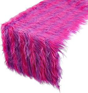 lot 2473 image: INFUNLY Pink Purple Gradient Striped Table Runner 63 13 Inches Faux Fur