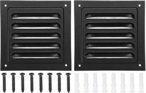 lot 2477 image: PATIKIL 4x4 Gable Vent - 2Pcs Exterior Vent HVAC Louver Screen, Black