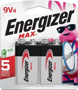 lot 2484 image: Energizer MAX 9V Batteries (4 Pack), 9 Volt Alkaline Batteries