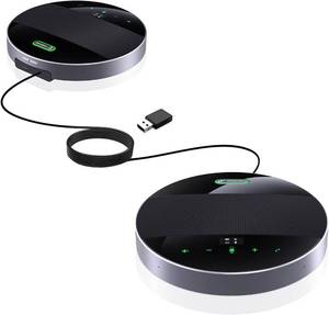 lot 2488 image: $100 TONGVEO 2-in-1 Conference Speakerphone with 360  Mics, Bluetooth, USB
