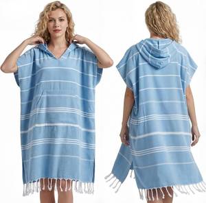 lot 2490 image: Twistover 1 Pcs Large Turkish Towel Poncho Cotton Surf Poncho 35 x 47 Inch