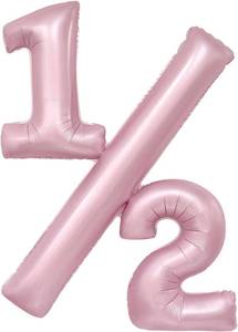 lot 2494 image: Pink 32in Half Birthday Foil Number Balloon for Baby Milestone Photoshoot