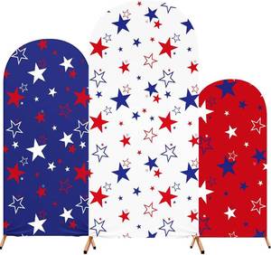 lot 2504 image: 3 Pcs Patriotic Arch Cover Spandex Fitted 4ft 5ft 6ft,All Star