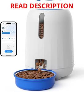 lot 2506 image: PAPIFEED Cat Feeder with App, 2.4G WiFi, 3L, 10 Meals, 6 Portions, Blue