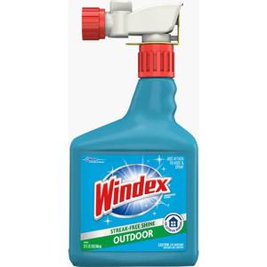 lot 2507 image: 2x Windex No Scent Outdoor Glass Cleaner 32 oz Liquid - 64oz total