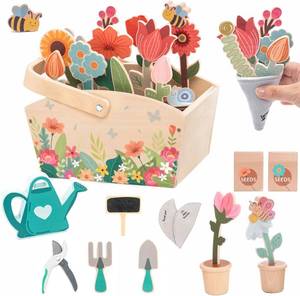lot 2523 image: Wooden Pretend Play Toy Gardening Box for Toddler,Girls Gift