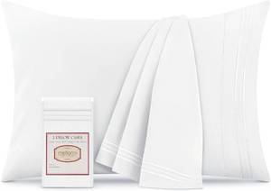 lot 2553 image: Mellanni Iconic Pillowcases Set of 2 (StandardQueen, White)
