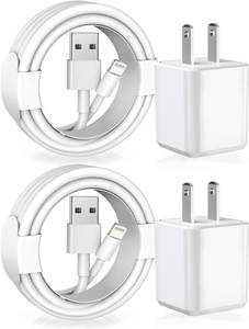 lot 2562 image: Apple MFi Certified iPhone Charger, 2-Pack Lightning Cables & Wall Charger