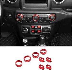 lot 2564 image: JWWY Console Trim Kit SwitchKnobButton Cover for Jeep JLJLU JT 8pcs