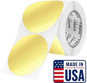 lot 2580 image: Perco Metallic Gold Dot Sticker 4-Inch Labels with Perforation - 400 Roll