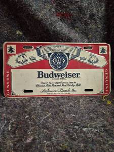 lot 2 image: Budweiser King of Beers License Plate Anheuser-Busch Inc