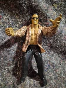 lot 5 image: Action Figure Male Wrestler Leopard Print Jacket Black Pants
