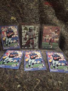 lot 29 image: Drew Bledsoe Football Trading Cards Lot 6 Cards - ROOKIE CARD