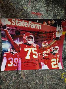 lot 53 image: Kansas City Chiefs #75 State Farm Signed Autographed Photo - Not Authenticated