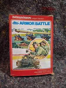 lot 105 image: Intellivision Armor Battle Game Cartridge No. 1121 with Controllers and Overlays