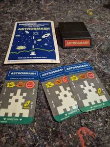 lot 118 image: Mattel Astrosmash Intellivision Game Cartridge with Manual and Overlays