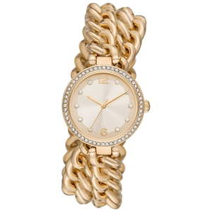 lot 211 image: Time and Tru Women s Crystal Bezel Wrap-Around Bracelet Watch