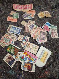 lot 214 image: Postage Stamps Lot Collection US International Mixed Denominations