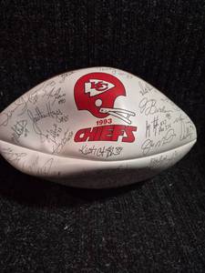 lot 230 image: Wilson Official NFL Football 1993 Chiefs Multi-Signed - Replica