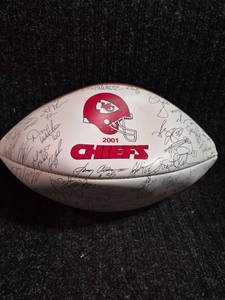 lot 231 image: Wilson Kansas City Chiefs 2001 Football Signed Multi-Player - Replica