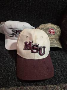 lot 235 image: Lot of 3 Baseball Caps MSU Bears SMS Digital Camo White