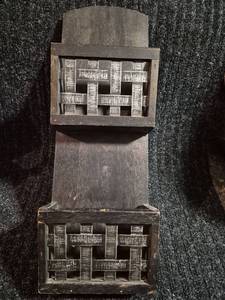 lot 247 image: Wall-Mount Two-Pocket Letter Holder with Lattice-Front Pockets
