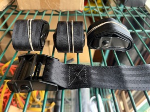 lot 153 image: Bundle of 4 Steel Clasp Belt Material - 48 - Great for tying bundles etc
