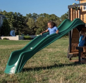 lot 33 image: Backyard Discovery Wave Slide - 10 foot Green - One Piece - Attach to playset, Deck, Treehouse Etc