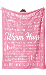 lot 823 image: Inspirational Get Well Blanket - Pink Healing Thoughts