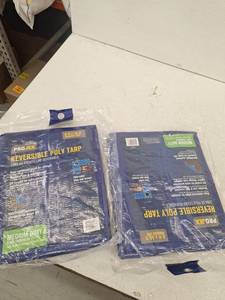lot 10066 image: Projex Poly Tarps Blue & Brown 8 x 10 - Pack of 2